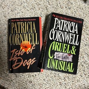Patricia Cornwell Isle of Dogs Book and Cruel & Unusual, Too Late Books